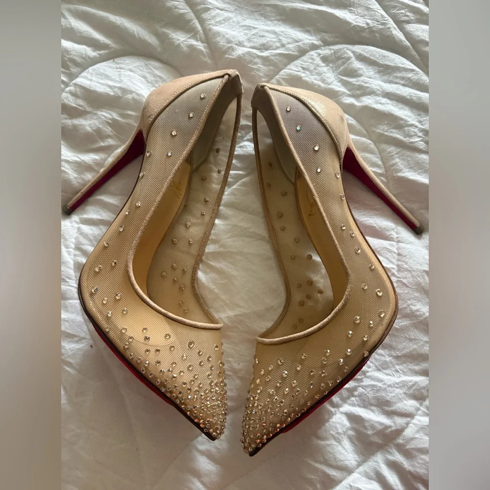 Christian Louboutin Gold Studded Heels - Picture 5 of 5